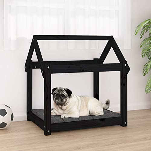 Homgoday Hundebett Schwarz 71x55x70cm Massivholz Kiefer Hundebett Große Katzenbetten für Indoor Katzen und Welpe Hundebett Sofa Hundebett Matte für mittelgroße und große Haustiere Tiere & von Homgoday