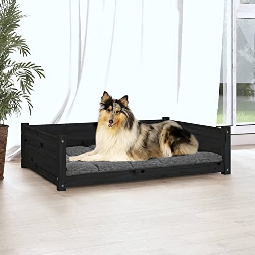 Homgoday Hundebett Schwarz 95,5x65,5x28cm Kiefer Massivholz, Hundebett Große Katzenbetten für Indoor Katzen und Welpe, Hundebett Sofa, Hundebett Matte für Mittlere und Große Haustiere 385 von Homgoday