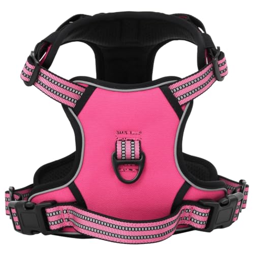 Homgoday Hundegeschirr mit Leine und verstellbarem Halsband, Rosa, XL, für Innenmöbel, Wohnzimmer, Büro, Schlafzimmer von Homgoday