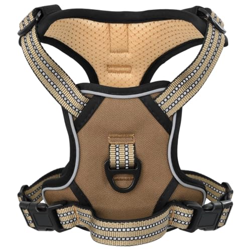 Homgoday Hundegeschirr mit Leine und verstellbarem Halsband, braun, XL, Dekoration für Innenmöbel, Wohnzimmer, Büro, Schlafzimmer von Homgoday