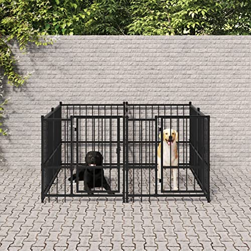 Homgoday Hundekäfig für den Innenbereich Kennel für Hunde Hundekäfige für Hunde Outdoor Hundekäfig aus Stahl 3,75 m² Model3124579 von Homgoday