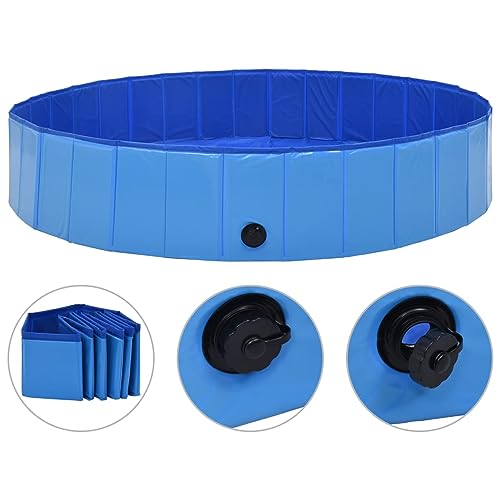 Homgoday Hundepool faltbar blau 160 x 30 cm aus PVC, Möbel für Haus Innen Außen Wohnzimmer Schlafzimmer von Homgoday