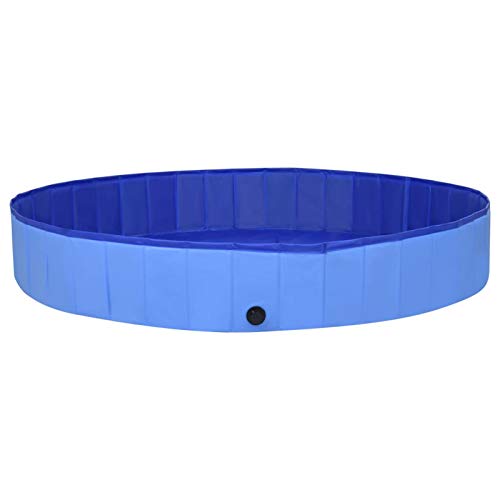 Homgoday Hundepool faltbar blau 300 x 40 cm aus PVC, Möbel für Haus Innen Außen Wohnzimmer Schlafzimmer von Homgoday