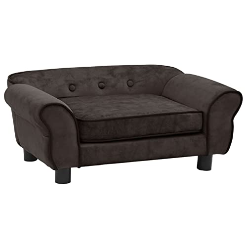 Homgoday Hundesofa, braun, 72 x 45 x 30 cm, aus Plüsch, Hundebett, Hundebett, Hundekissen von Homgoday