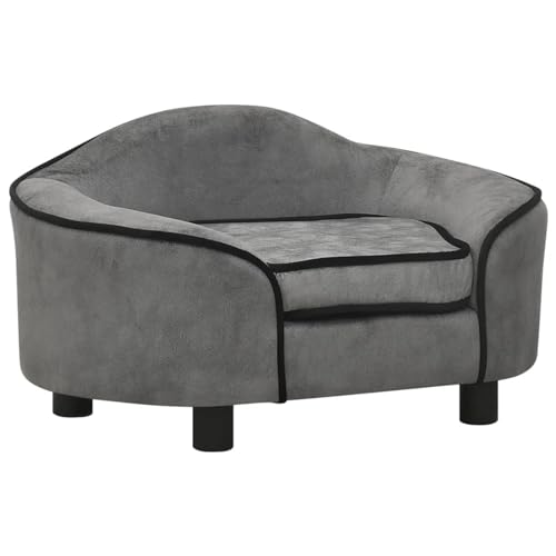 Homgoday Hundesofa, grau, 67 x 47 x 36 cm, aus Plüsch, Hundebett, Hundebett, Hundekissen von Homgoday