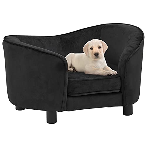 Homgoday Hundesofa, schwarz, 69 x 49 x 40 cm, aus Plüsch, Hundebett, Hundebett, Hundekissen von Homgoday