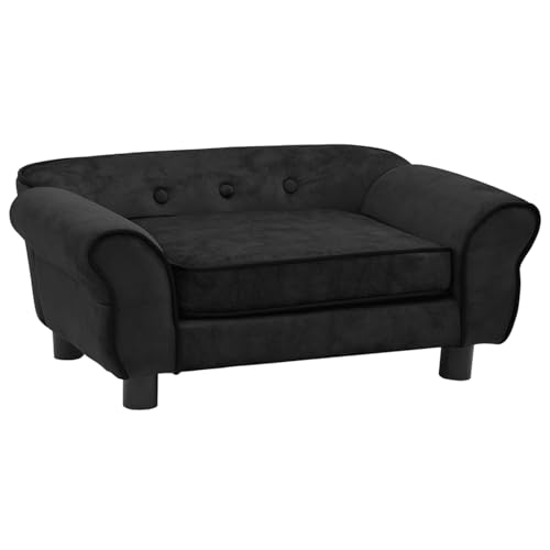 Homgoday Hundesofa, schwarz, 72 x 45 x 30 cm, aus Plüsch, Hundebett, Hundebett, Hundekissen von Homgoday