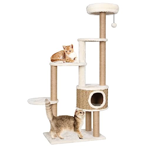 Homgoday Katzenspielzeug, Katzenbaum mit Luxuskissen und Kratzbaum 148 cm aus Gelenk, Katzenspielzeug, Katzenspielzeug, Kratzbaum für Katzen, Kratzbaum von Homgoday