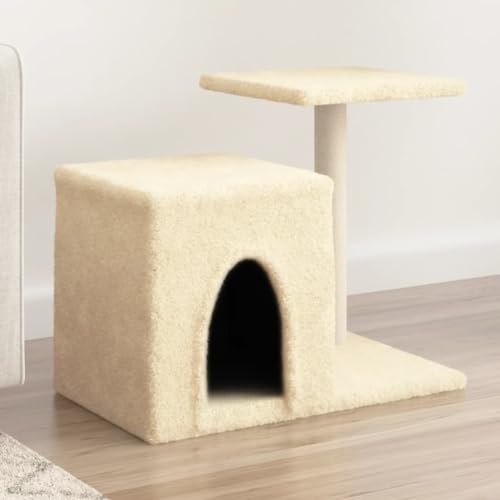 Homgoday Katzenspielzeug, Katzenbaum mit Sisal-Kratzbaum, Creme, 50,5 cm, Katzenspielzeug, Katzenspielzeug, Kratzbaum für Katzen, Kratzbaum von Homgoday