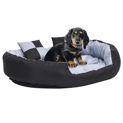 Homgoday Kissen für Hunde, wendbar, waschbar, Grau und Schwarz, 110 x 80 x 23 cm, Möbel für Haus, Innen- und Außenbereich, Wohnzimmer, Schlafzimmer von Homgoday