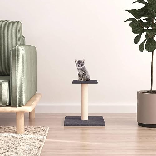 Homgoday Kratzbaum für Katzen mit Plattform Dunkelgrau 38 cm, Möbel für Haus Innen Außen Wohnzimmer Schlafzimmer von Homgoday