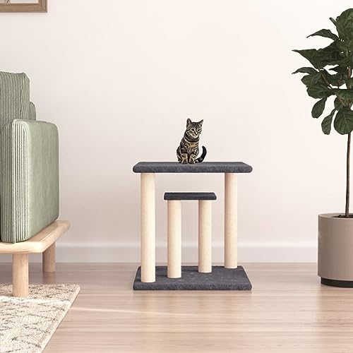 Homgoday Kratzbaum für Katzen mit Plattformen Dunkelgrau 50 cm, Möbel für Haus Innen Außen Wohnzimmer Schlafzimmer von Homgoday