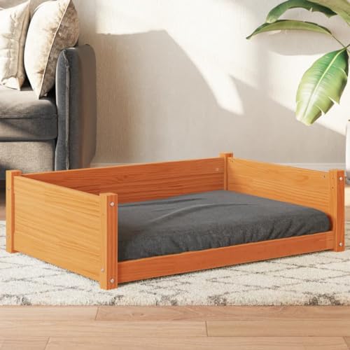 Homgoday Mobili Hundebett Braun Wachs 95,5 x 65,5 x 28 cm Massivholz, Kiefer, Hundebett, Hundebett, Hundekissen von Homgoday