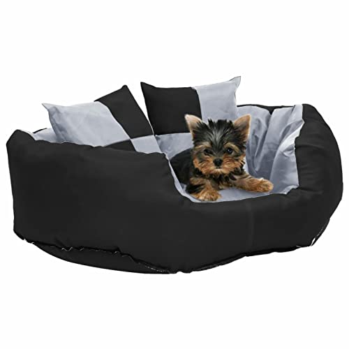 Homgoday Mobili Hundekissen, wendbar und waschbar, Grau/Schwarz, 65 x 50 x 20 cm, Gartenkissen, Sitzkissen, Sofakissen, Gartenbank von Homgoday