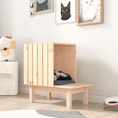 Homgoday Mobili Katzenhaus 60 x 36 x 60 cm aus massivem Kiefernholz, Dekoration für Möbel, für den Innen- und Außenbereich für Wohnzimmer, Büro von Homgoday