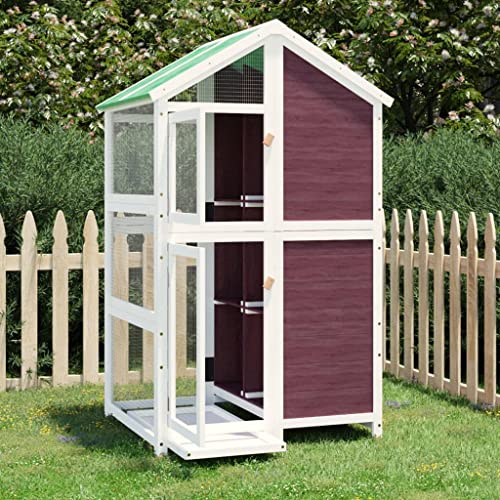 Homgoday Mobili Vogelhaus Moka 97 x 81 x 152 cm aus massivem Kiefernholz, Dekoration für Möbel, Innen- und Außenmöbel für Wohnzimmer Büro von Homgoday