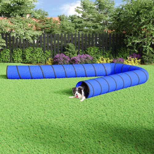 Homgoday Möbel-Tunnel für Hunde, blau, Ø 55 x 1000 cm, aus Polyester, Gartenmöbel für den Außenbereich von Homgoday