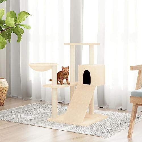 Homgoday Möbel für Katzen mit Kratzbaum aus Sisal Creme 82 cm, Katzenspielzeug, Katzenspielzeug, Kratzbaum für Katzen, Kratzbaum Modell 171666 von Homgoday