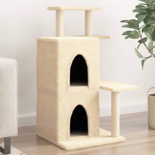 Homgoday Möbel für Katzen mit Kratzbaum aus Sisal Creme 97 cm, Katzenspielzeug, Katzenspielzeug, Kratzbaum für Katzen, Kratzbaum Modell 172112 von Homgoday