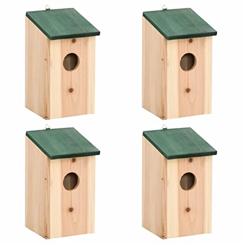 Homgoday Möbeldekoration, Vogelhäuschen 4 Stück aus Holz 12 x 12 x 22 cm für Innen- und Außenmöbel für Wohnzimmer Büro von Homgoday