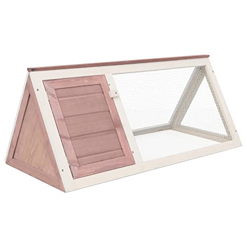 Homgoday Tier Kaninchenkäfig Braun Holz, Kaninchen/Meerschweinchenstall und Laufgehege, Holz Outdoor Kaninchenstall Kleintierhaus Haustierkäfig Maus Kaninchen Haustierstall Carrier Hühnerzimmer Tiere von Homgoday