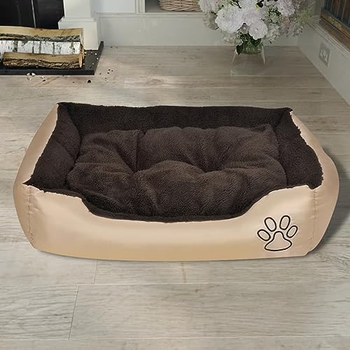 Homgoday Warmes Hundebett mit gepolstertem Kissen L, Bett Bettrahmen, Bettrahmen, Rahmen für Wohnzimmer Schlafzimmer Modell 170201 von Homgoday