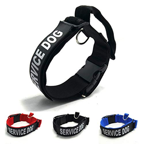 Homiego K.9 Service-Hundehalsband, Taktisches Halsband, verstellbar, Nylon, Basic-Hundehalsband mit reflektierendem Service-Hunde-Patch für kleine Hunde mit 31,8 cm ~ 39,4 cm Halsumfang (S, schwarz) von Homiego