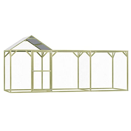 Hommdiy Kiefernholz Imprägniert Hühnerkäfig Hühnerstall Hühnerhaus Geflügelstall Freilaufgehege Hühnervoliere Kaninchenstall Freilauf 4,5 x 1,5 x 2 m von Hommdiy