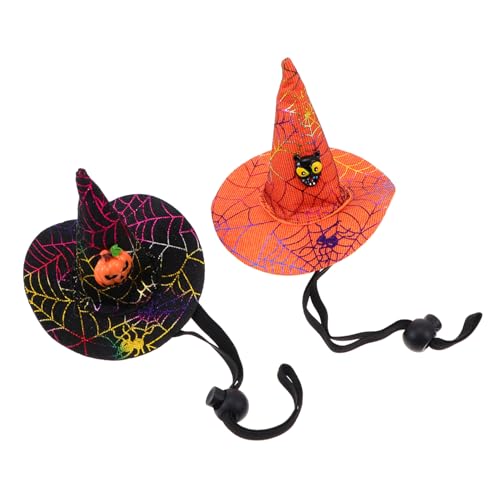 Homoyoyo 2 Stück Halloween Hexenhut Für Haustiere – Lustiges Katzen- Und Hundehut-Set Perfekte Kopfbedeckung Für Halloween Feste Weiches Material Einstellbar Für Kleine Und Große Tiere von Homoyoyo