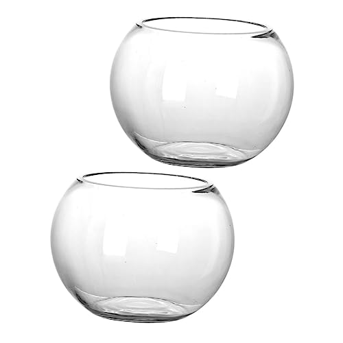 Homoyoyo 2 Stücke Kugelvase Aus Hochwertigem Glas – Rund - Transparent Und Vielseitig Einsetzbar Für Kreative Tischdekoration - Als Deko Element Oder Für Mini Aquarien Und von Homoyoyo