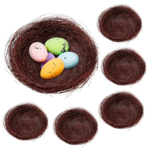 Homoyoyo 20 Stück Künstliche Vogelnester - Mini Osternest Deko Aus Rattan - 14x5 cm Dunkelbraun Perfekt Für Garten Hof Und Party Ideales Zubehör Für Kreative Bastelprojekte Und von Homoyoyo