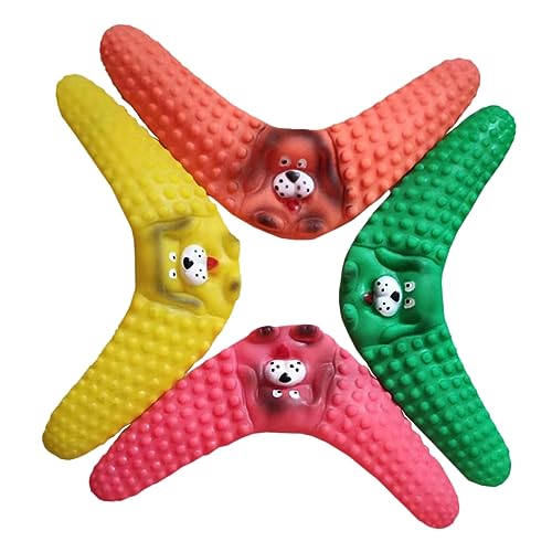 Homoyoyo 4er Set Bumerang Hundespielzeug – Gummi Flyer Für Hunde - Ideal Zum - Kauen Und Zur Zahnreinigung Perfekt Für Welpen Und Aktive Hunde von Homoyoyo