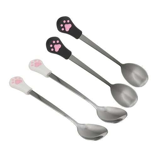 Homoyoyo 4er Set Edelstahl Hundenapf Löffel – Robuste Futterlöffel Für Hunde Und Katzen - Ideal Zum Servieren Von Nassfutter Und Leckereien - Langlebig Und Pflegeleicht Perfekt Für von Homoyoyo