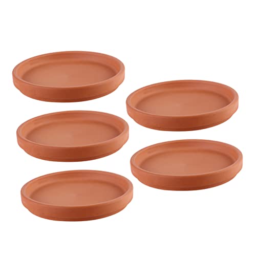 Homoyoyo 5 Stück Terracotta Untersetzer 13 cm - Runde Ton Unterteller Für Blumentöpfe - Pflanzgefäße Und Vasen Ideal Für Innen Und Außenbereiche Schützt Oberflächen Effektiv von Homoyoyo