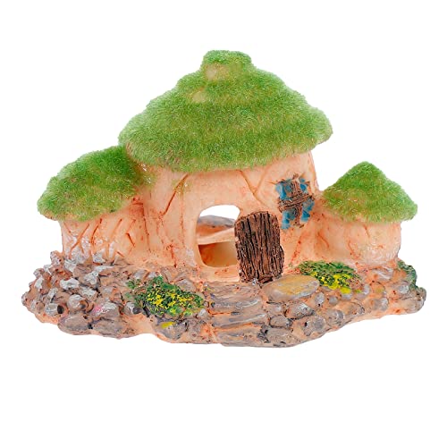 Homoyoyo Mooshütte Bruthaus Versteck Aquarium-versteck Aquariendekorhaus Aquarium-Ornament- Miniaturskulptur Kleines Fischversteck Miniaturhaus Aquarium-dekor Niedlich Stein Modell Harz von Homoyoyo