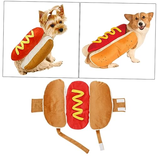 Homoyoyo Hot Dog Kostüm Für Hunde – Lustiges Halloween Kostüm Für Haustiere - Ideal Für Hund Und Katze Perfekt Für Partys Und Festliche Anlässe - Größe L von Homoyoyo