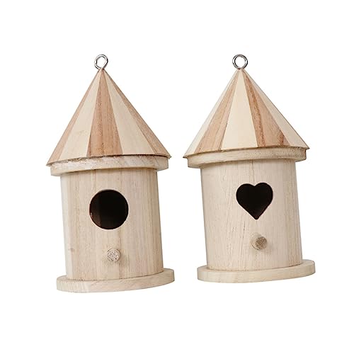 Homoyoyo Vogelhaus Aus Holz Zum Bemalen - Unlackiert - Ideal Zum Aufhängen Im Garten Oder Auf Der Terrasse Set Mit 2 Stück Kreatives DIY Projekt Für Vogelliebhaber von Homoyoyo