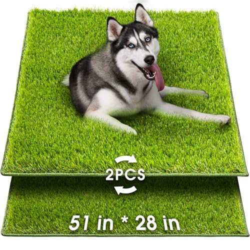 Hompet Kunstrasen für Hunde, 129,5 x 71,1 cm, professionelle Hundegrasmatte, leicht zu reinigen, mit Drainagelöchern, Töpfchentrainingspad und Ersatz-Kunstrasen, Outdoor-Teppich, Terrasse, von Hompet