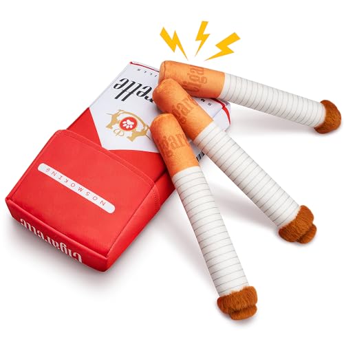 3 Packungen Giggle Puff Stick Spielzeug mit einer Box, lustiges interaktives Kicherngeräusch-Plüsch-Hundespielzeug, Pitbull Husky Frenchie, keine Füllung, Welpenspielzeug für kleine bis mittelgroße von Homrich