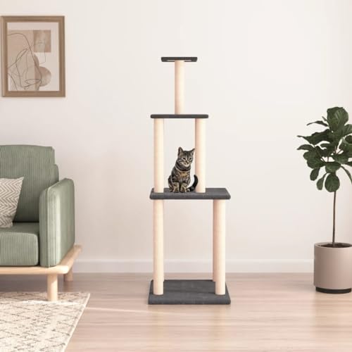 Homvdxl 149 cm Katzenbaum für Indoor-Katzen, 4-stöckiger Katzenturm mit Sisalüberzogenen Kratzbäumen & Plattform, mehrstufiges Katzenhaus Aktivitätszentrum für Kätzchen, Katzen und Haustiere - von Homvdxl