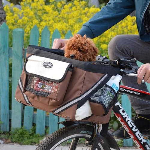 Fahrradkorb für Hunde, vorne, kleine Katze, Fahrradtasche aus Stoff, für Reisen, Shopping von HonanEU