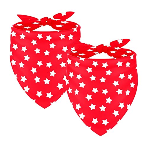 Weißes Sternmuster Weihnachten 2 Packungen Welpen Bandana Junge Mädchen Zubehör Bandana für Hunde Katzen Welpen Haustiere Small Medium Large von Honexa