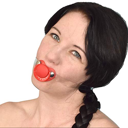 BDSM Silikon Mundknebel in Schnuller-Form - Bondage Nuckel Mouth Gag - Fetisch Adult Sexspielzeug mit transparentem Halteband - Sex Ballgag Mundspreizer von Honeylust