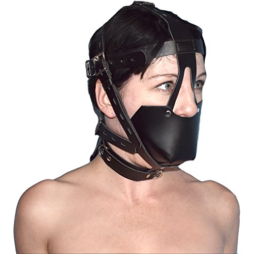 Honeylust - Verschließbarer BDSM Maulkorb Mundknebel mit Gag-Ball und Halsband - Bondage Mouth Gag - abschließbares Fetisch Sexspielzeug - Mundspreizer mit Auffangschale von Honeylust