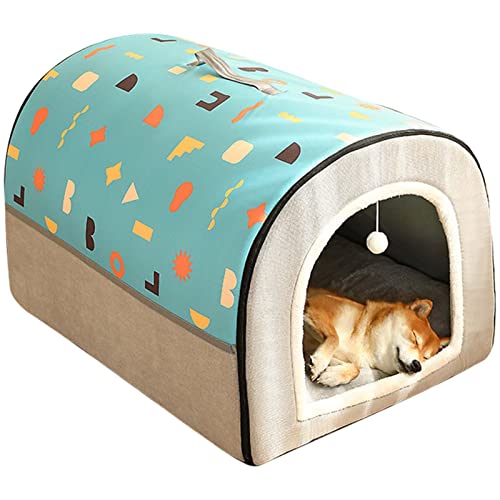 Hongjingda Katzenbetten für Hauskatzen - Warmes Katzenschlafbett,Halbgeschlossenes gemütliches Schlafbett mit abnehmbarem Kissen, Haustier-Schlafbetthaus für Kätzchen, Welpen, kleine Hunde von Hongjingda