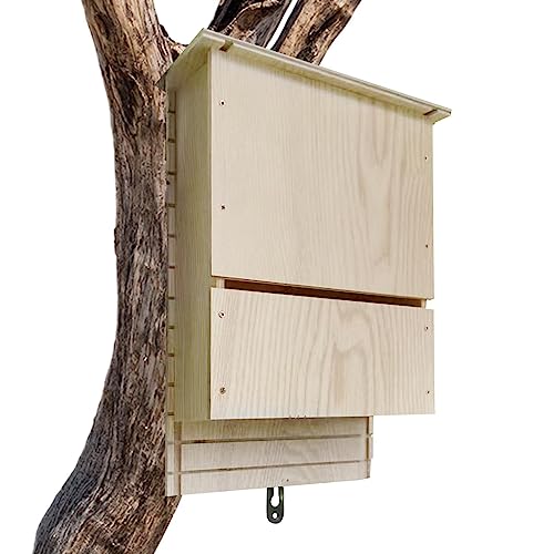 Outdoor-Unterschlupf für Fledermäuse | Holzunterstand für Fledermauskolonie - Außenfledermaus-Habitathaus, Holzdekoration, Fledermauskasten-Unterschlupf und Nest aus Holz für den Hongjingda von Hongjingda