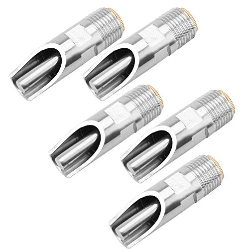 Hongzer Schwein Nippel Trinker, 5pcs Edelstahl automatische Schwein Nippel Trinker Waterer Copper Cap Entenschnabel für Sauen Ferkel Trinken von Hongzer