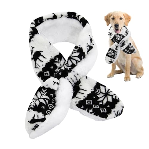 Honhoha Weihnachts-Haustier-Schal, Hunde-Bandanas Winter-Hunde Halswärmer, Plüsch-Schal, Welpen-Katzen-Kostüm-Zubehör - Winter-Halswärmer für Hunde, Haustierschal für den Urlaub, Halsbekleidung für von Honhoha