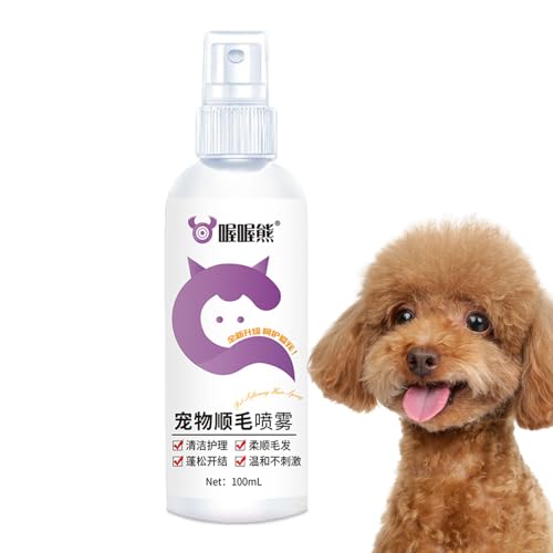 Hunde-Finish-Spray, 100 ml, desodorierendes Hundehaar-Entwirrungsspray, antistatisch, duftender Katzen-Entwirrer, nährender Hundehaar-Entwirrer Honhoha von Honhoha