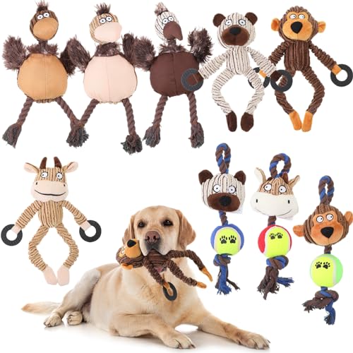 Honoson Quietschendes Plüsch-Hundespielzeug, langlebig, niedlich, weich, für Zahnen, Stofftiere, Kauspielzeug, quietschendes Plüsch für Welpen, kleine, mittelgroße Hunde (schönes Tier) von Honoson